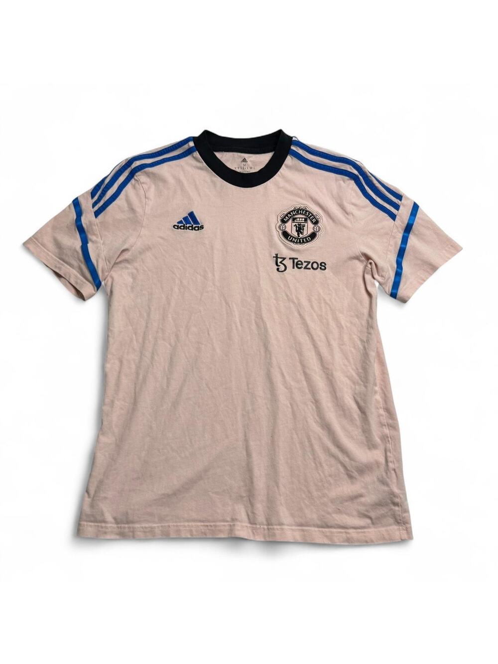 Adidas Manchester United Pink Soccer Jersey Tezos Logo Mens Medium